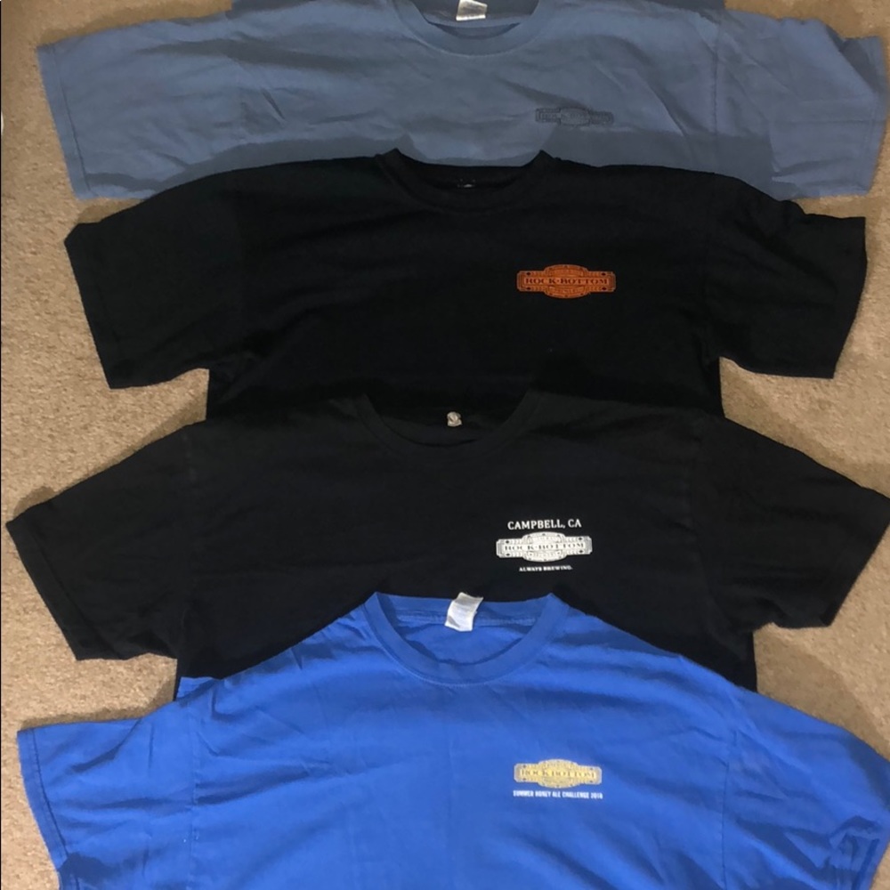 4 vintage Rock bottom Brewery T-shirts
